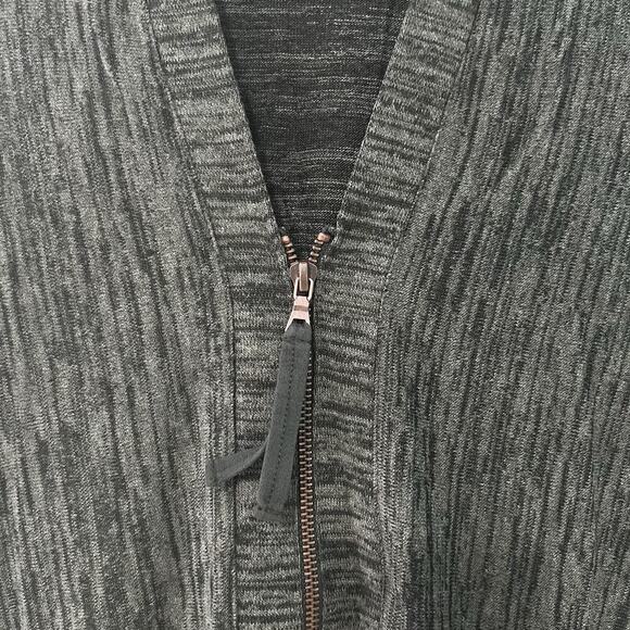 Logo Lori Goldstein Zip Front Cardigan Knit Sweater Small Sharkbite Hem Flowy - Picture 2 of 13